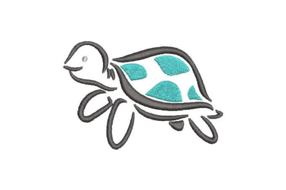 Adorable Baby Turtle Embroidery for Business Use