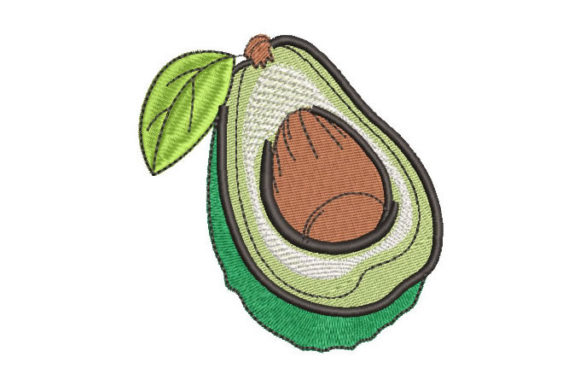Avocado Embroidery Design