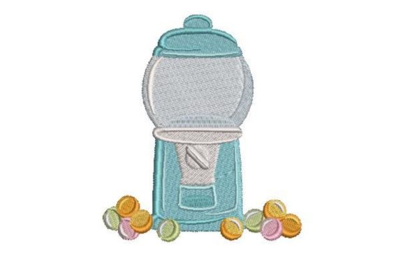 Charming Empty Gumball Machine Embroidery
