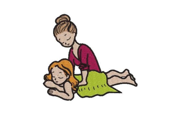 Charming Masseuse at Work Embroidery