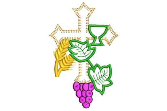 Cross with Grapes and Wheat: A Versatile Design