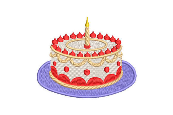 Delicious Birthday Cake Embroidery Design