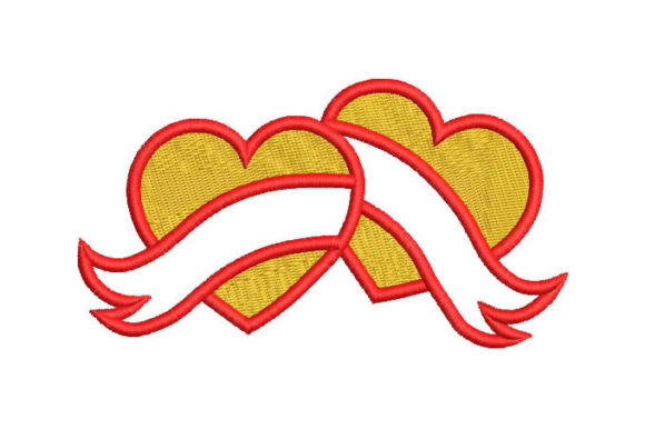 Hearts with Ribbon: A Charming Valentine's Embroidery