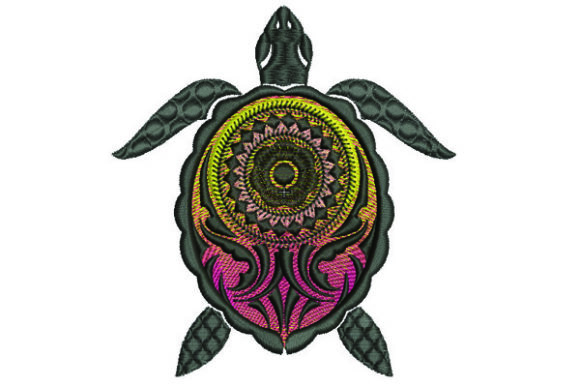 Tribal Turtle Embroidery: A Versatile Design for Crafters